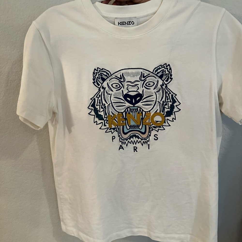 Embroidered white Kenzo Paris tee